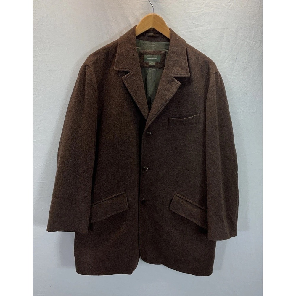 Ermenegildo Zegna Brown Tweed cashmere‎ blazer US 42 IT 52 Long Italy